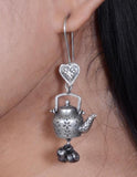 Silver-Plated Kettle Hook Earrings with Ghungroo | Sarichka