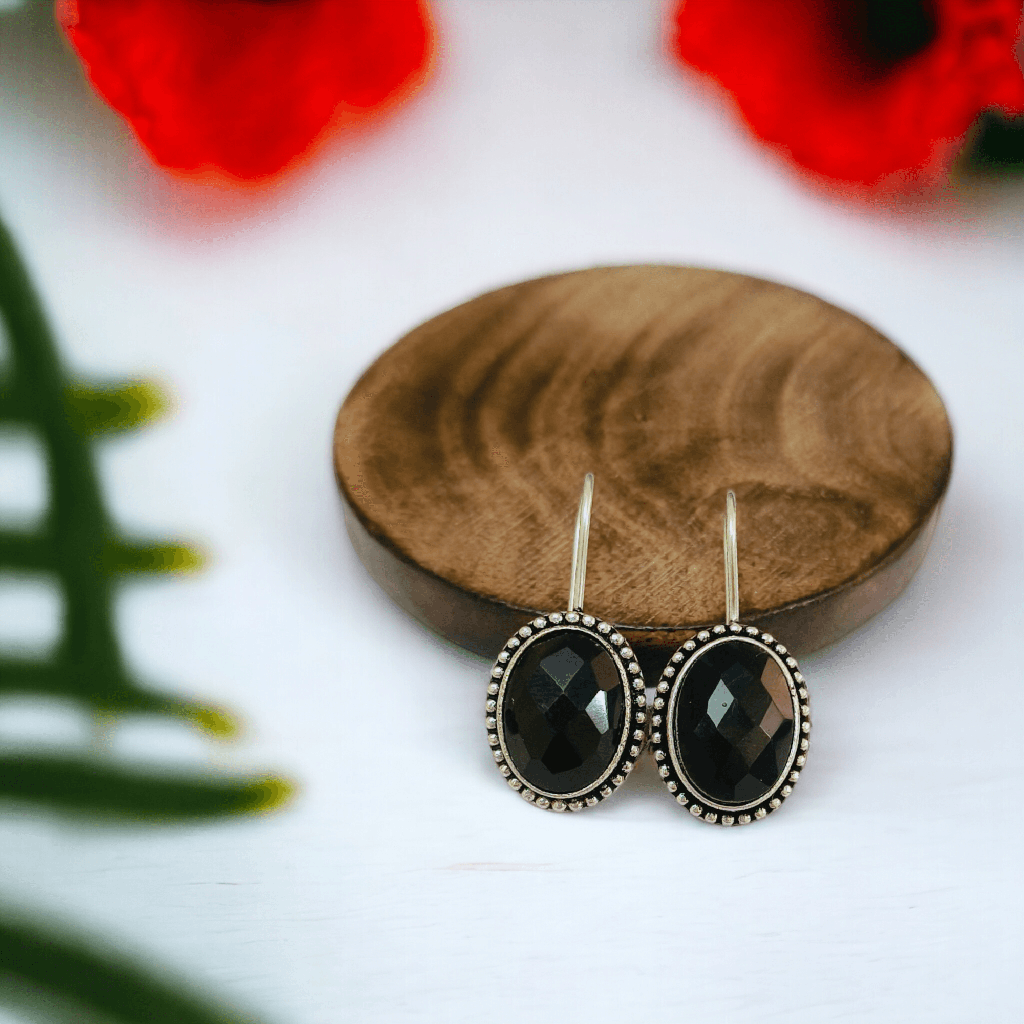 Oxidized Hook Earring