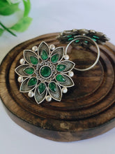 Silver Replica Designer Stone Adjustable Finger Rings for Ethnic Style | Sarichka