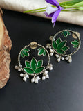 Lotus Style Enamel Earrings | Sarichka