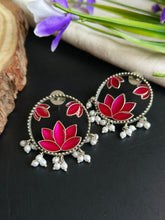 Lotus Style Enamel Earrings | Sarichka