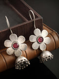 Oxidised Flower Oxidised Hook Jhumki | AMOLA