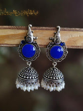 Oxidised Pearl Earrings