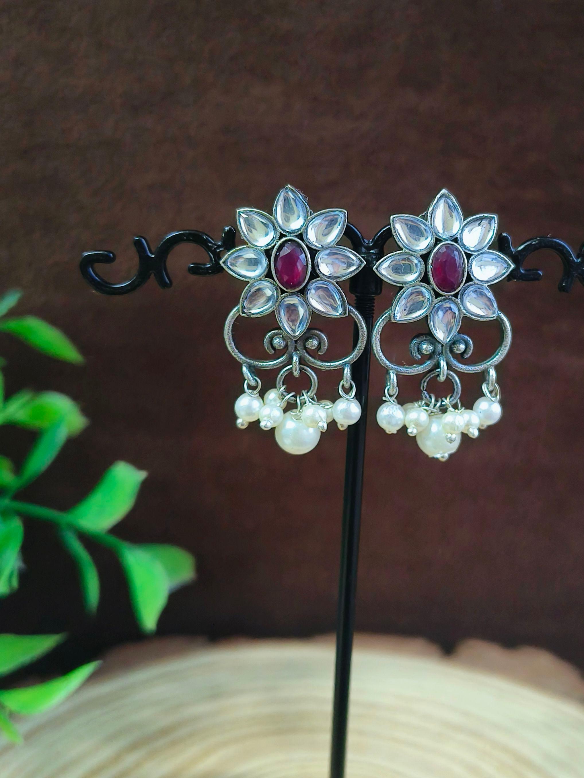 oxidised stud earrings