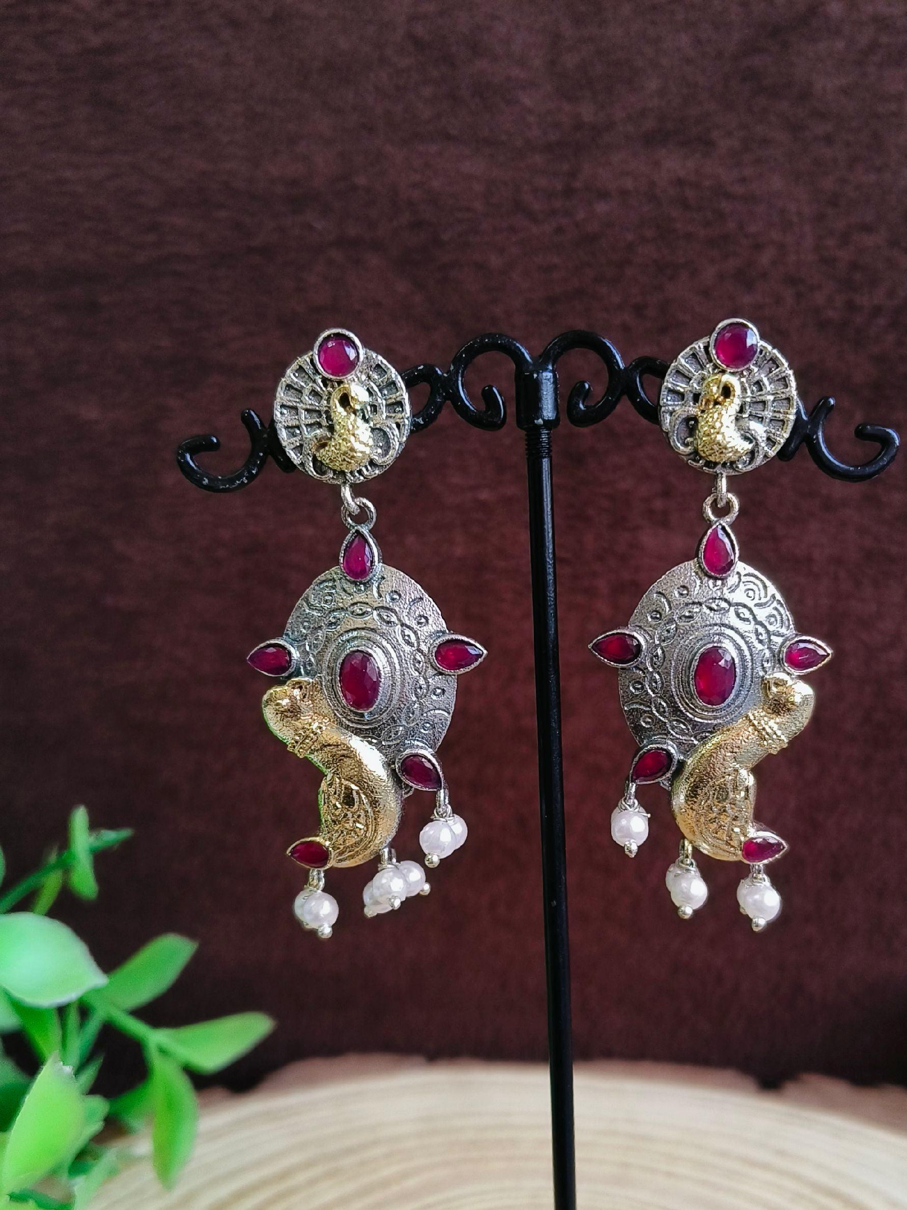 Oxidised Pearl Jhumki