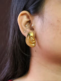Golden Conch Shell Stud Earrings | Sarichka