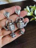 Silver-Plated Kettle Hook Earrings with Ghungroo | Sarichka