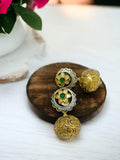 Brass Ball Oxidized Dangler Earrings | AMOLA