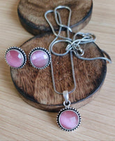 German Silver Oxidised Chain Pendant Set | Sarichka