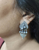 Silver Leaf Drop Earrings | Sarichka