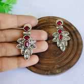 Oxidised Stone angler Earrings | Sarichka