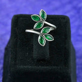 Bold Oxidised Floral Statement Adjustable Finger Ring | Sarichka Fashion