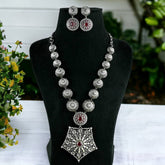 Elegant Silver Look Festive Long Necklace | Sarichka Fashion