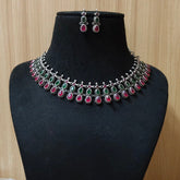 Elegant Silver Finish Party Necklace Set | Sarichka Fashion