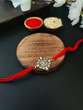 Oxidised Floral Square Rakhi Charm | AMOLA