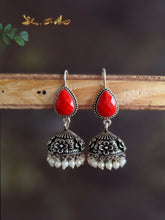 Shiny Hook Earrings Oxidized Silver Plated