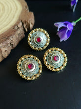Tribal Oxidised Studs with ring | Sarichka