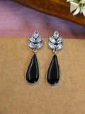 Oxidised Monalisa Stone Dangler Earrings for Special Occasions | AMOLA