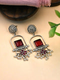 Antique Silver Pearl Dangler Earrings with Elegant Detailing | AMOLA