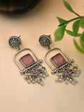 Antique Silver Pearl Dangler Earrings with Elegant Detailing | AMOLA