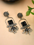 Antique Silver Pearl Dangler Earrings with Elegant Detailing | AMOLA