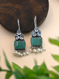 Trendy German Silver Hook Earrings with Elegant Pearl Drops | AMOLA