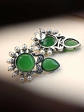 Antique Silver Monalisa Pearl Earrings for Navratri Festive Glam | AMOLA