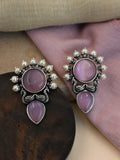 Antique Silver Monalisa Pearl Earrings for Navratri Festive Glam | AMOLA