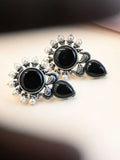 Antique Silver Monalisa Pearl Earrings for Navratri Festive Glam | AMOLA