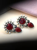 Antique Silver Monalisa Pearl Earrings for Navratri Festive Glam | AMOLA