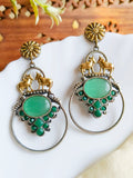 Golden Dual-Tone Cow Motif Earrings – Festive Elegance | AMOLA