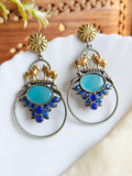 Golden Dual-Tone Cow Motif Earrings – Festive Elegance | AMOLA