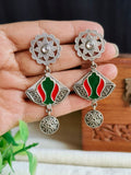 Meenakari Silver Dangler Earrings | AMOLA