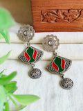 Meenakari Silver Dangler Earrings | AMOLA