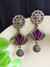 Meenakari Silver Dangler Earrings | Sarichka