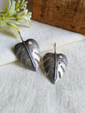 Elegant Silver Pan Leaf Hook Earrings | Sarichka
