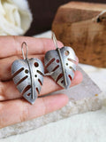 Elegant Silver Pan Leaf Hook Earrings | Sarichka