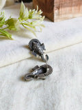 Oxidised 925 Silver Ganesha Stud Earrings | Sarichka