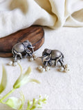 Antique Silver Elephant Stud Earrings | Sarichka