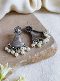 Antique Silver Pearl Stud Earrings | Sarichka