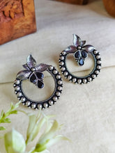 Oxidised Floral Stud Earrings for Women | Sarichka