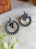 Oxidised Floral Stud Earrings for Women | Sarichka