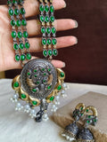 🔸Dual-Tone Long Necklace Set Delight Elegance | AMOLA