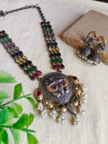 🔸Dual-Tone Long Necklace Set Delight Elegance | AMOLA
