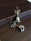 Moonlit Pearl Silver Look Alike Hook Earrings | AMOLA