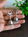 Moonlit Pearl Silver Look Alike Hook Earrings | AMOLA
