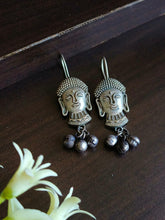 Antique Silver Buddha Face Hook Earrings | Sarichka Fashion