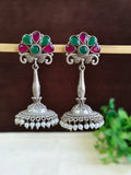 Antique Silver Pearl Jhumka Earrings | AMOLA
