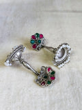 Antique Silver Pearl Jhumka Earrings | AMOLA