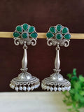Antique Silver Pearl Jhumka Earrings | AMOLA